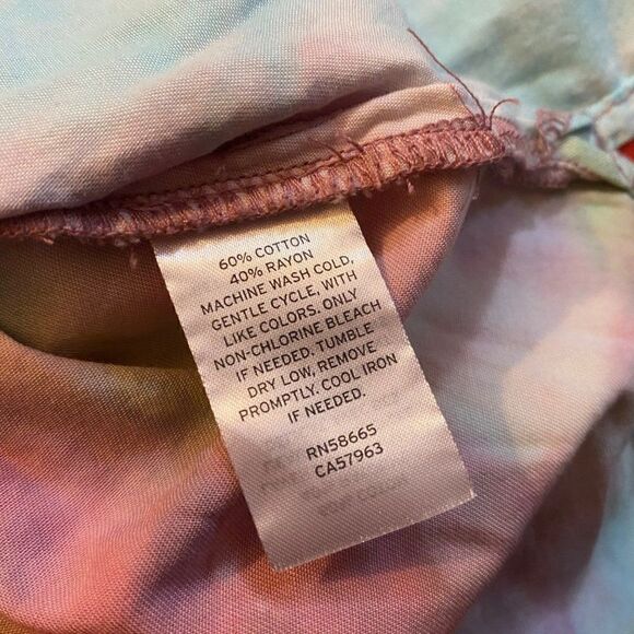 NWOT BP Women's muticolor tie dye collar button down cotton blend shirt sz small - Picture 7 of 8